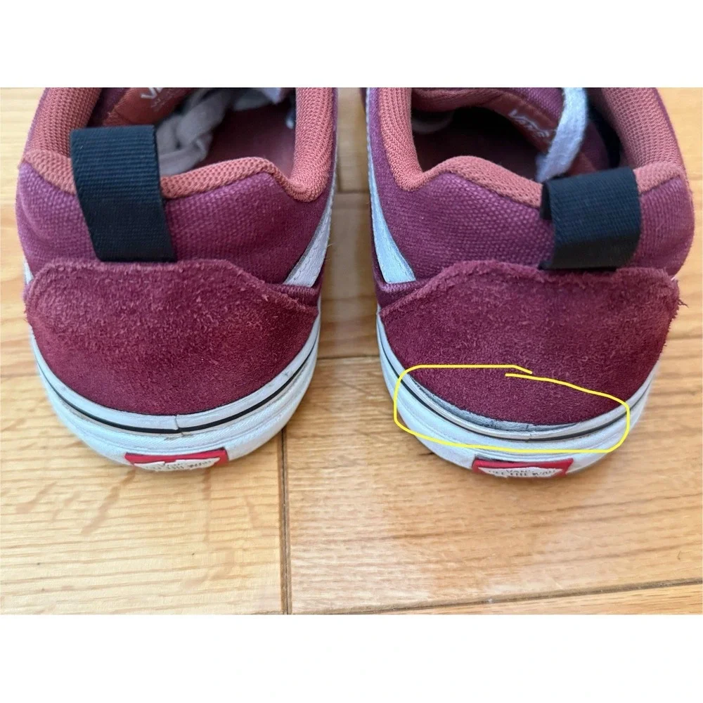 Vans Men's Sz 8.5 Kyle Walker Maroon Red /White Old‎ Skool Sneakers Shoes 721454